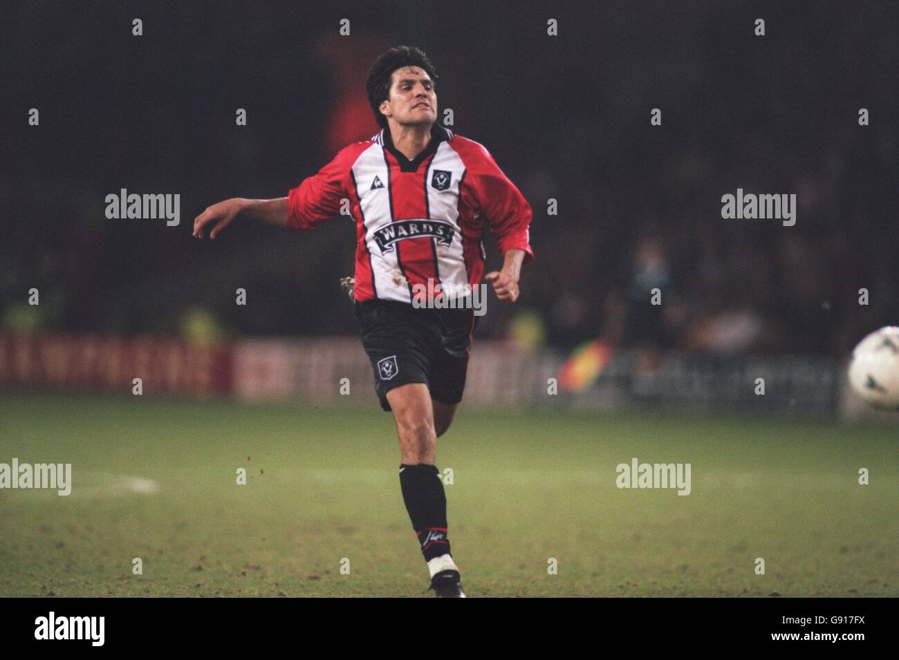 Calcio - gioco finale del quarto della Coppa fa di Littlewoods - Sheffield United / Coventry City. Vassilis Borbokis, Sheffield United Foto Stock