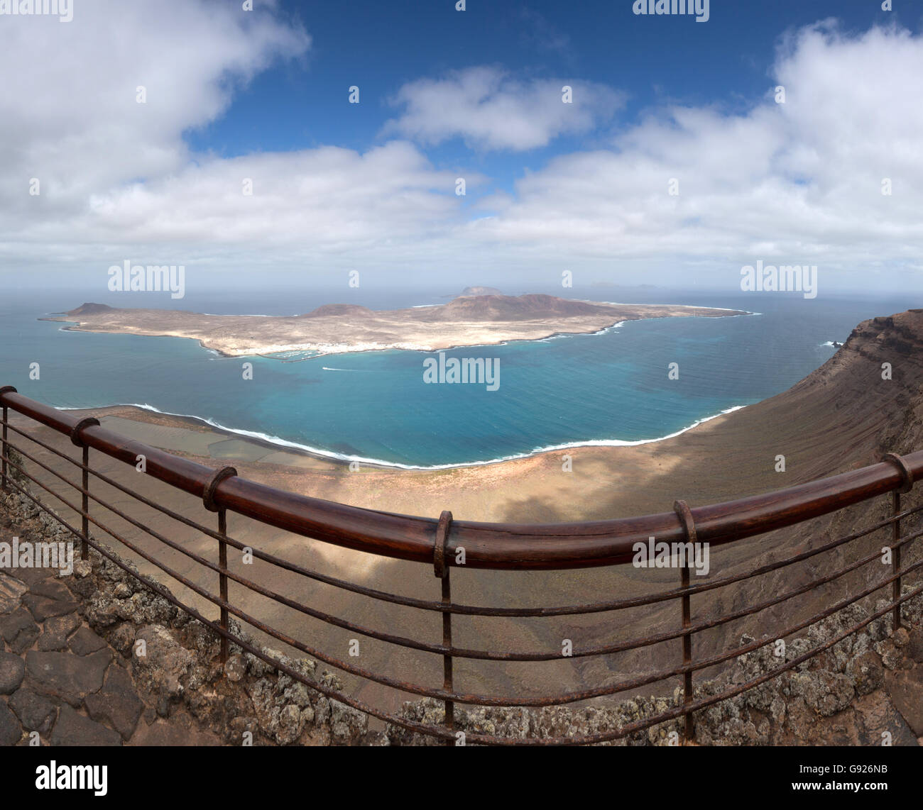 La Graciosa Isola Canarie dal Mirador del Rio Foto Stock