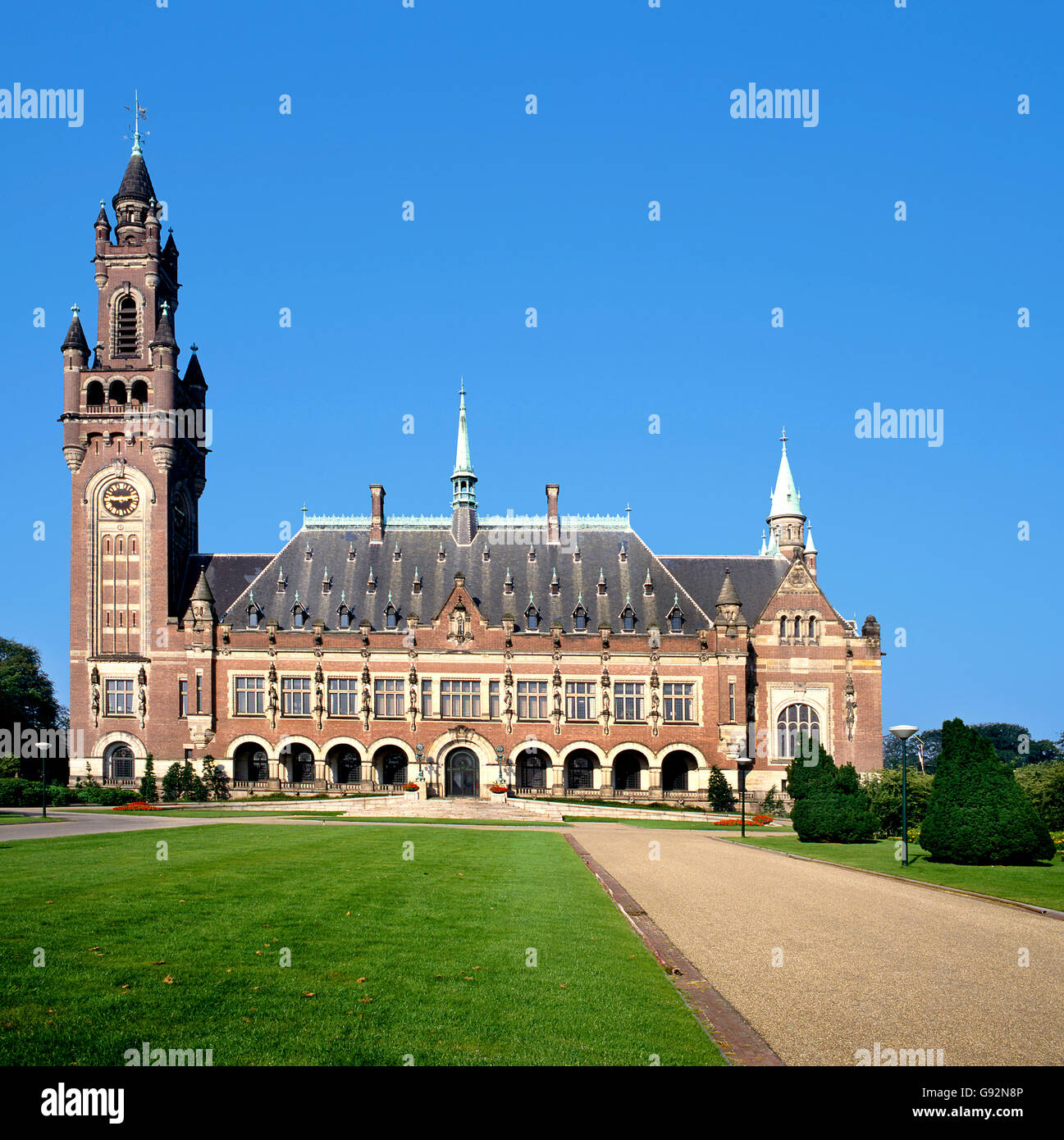 Il Palazzo della Pace a l'Aia( Holland) è la casa di un numero di internazionale delle istituzioni giudiziarie, incluso l'International Foto Stock