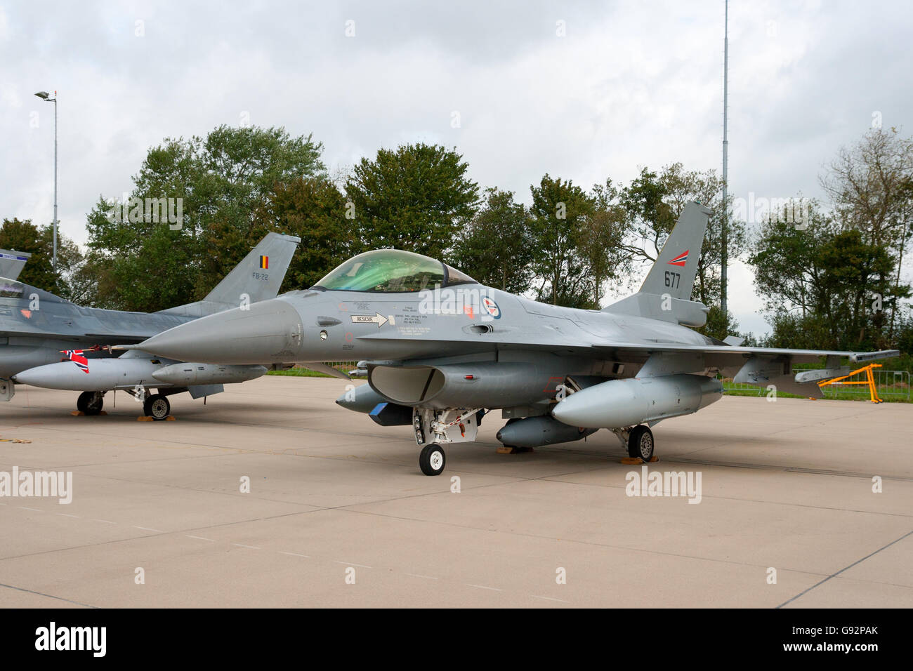Norwegian Air Force F-16 sul display durante il Royal Netherlands Air Force Open Day. Foto Stock