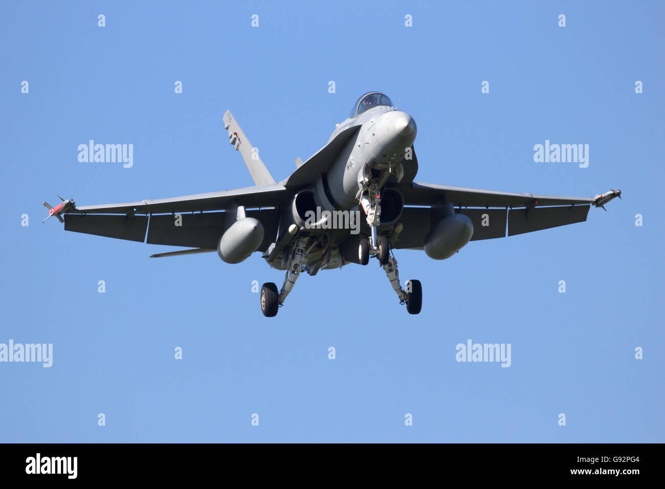 Finnish Air Force F-18 Hornet sbarco Foto Stock