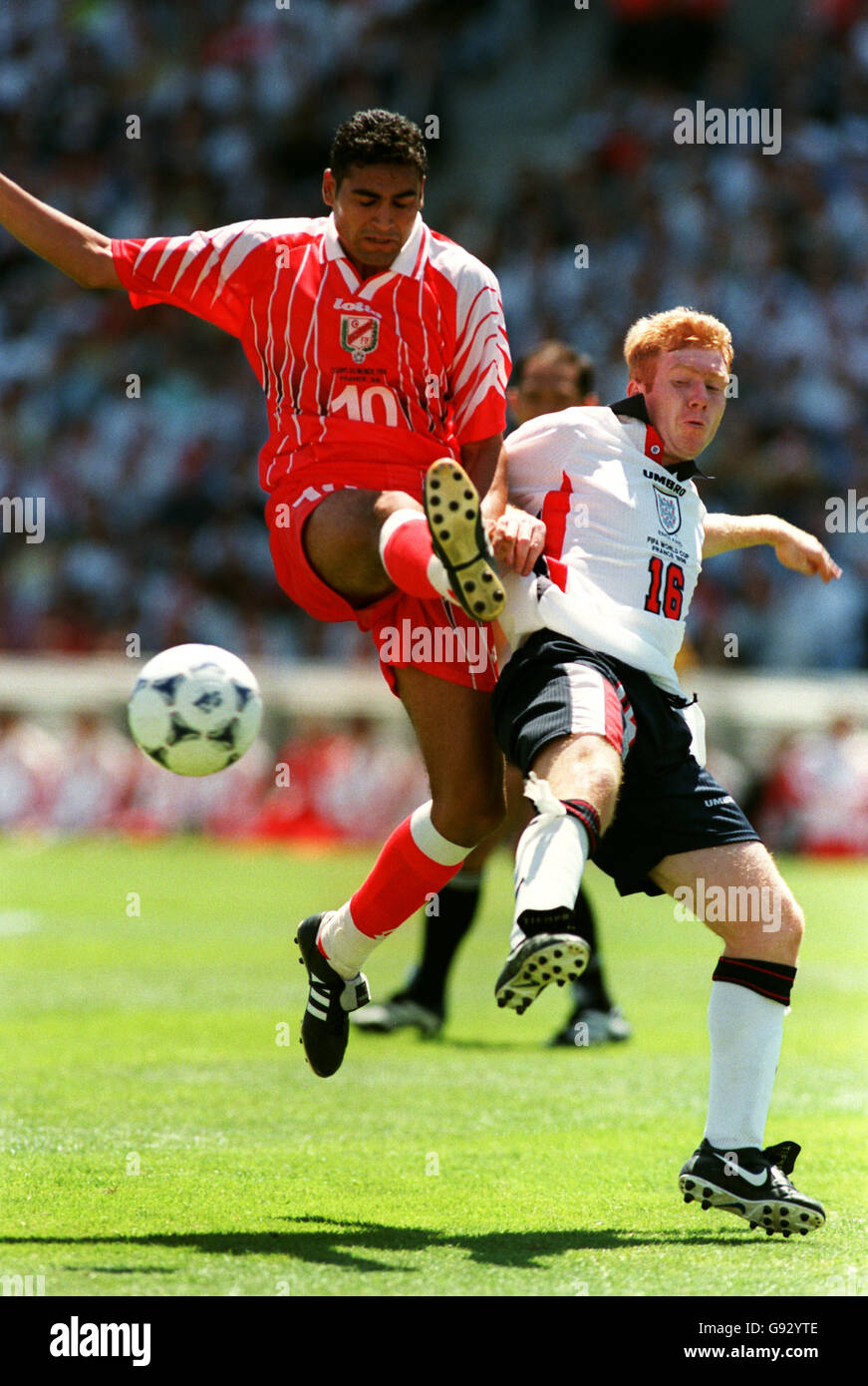 Calcio - Coppa del Mondo in Francia 98 - Gruppo G - Inghilterra v Tunisia Foto Stock