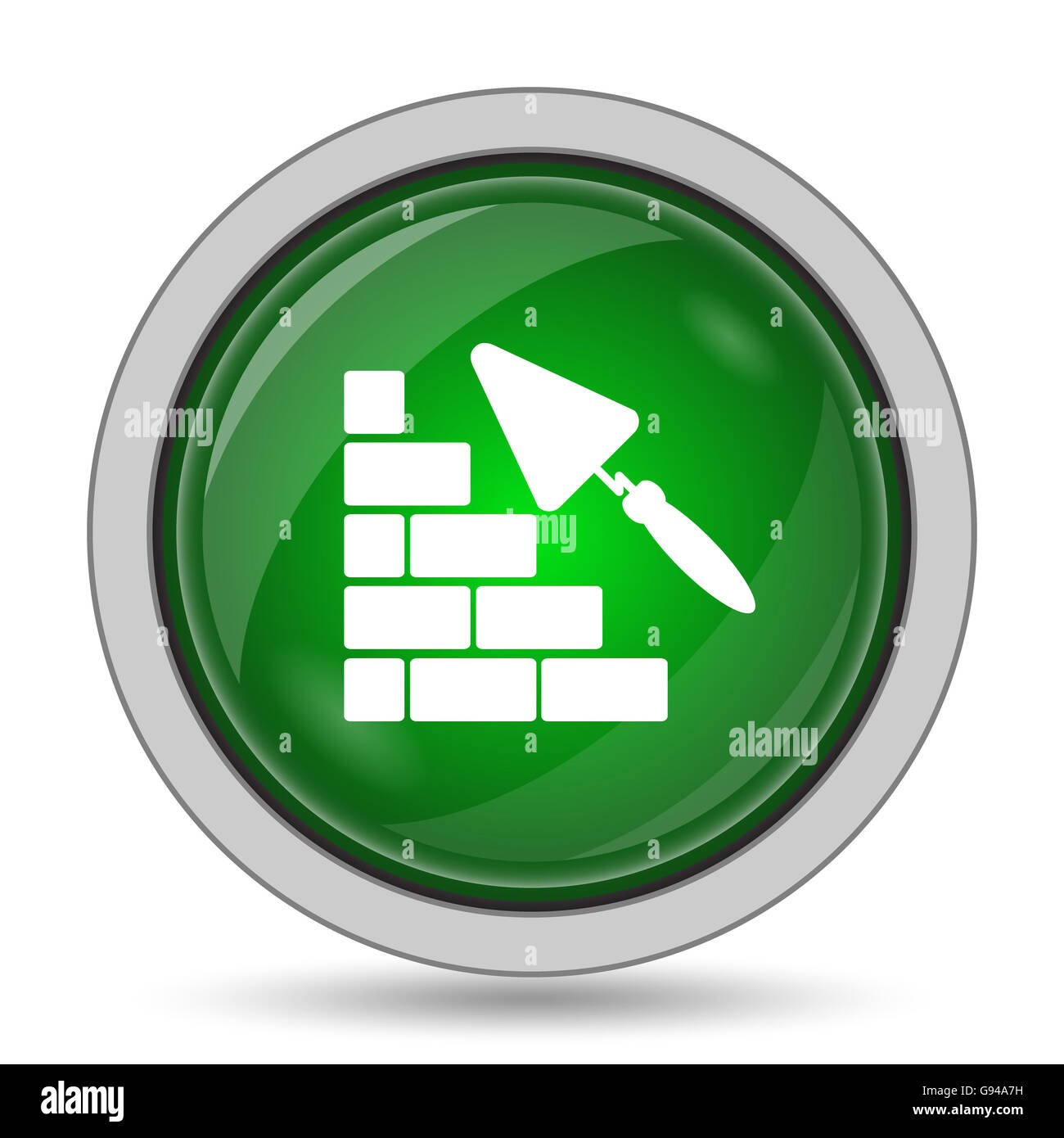 Parete edilizia icona. Pulsante Internet su sfondo bianco. Foto Stock