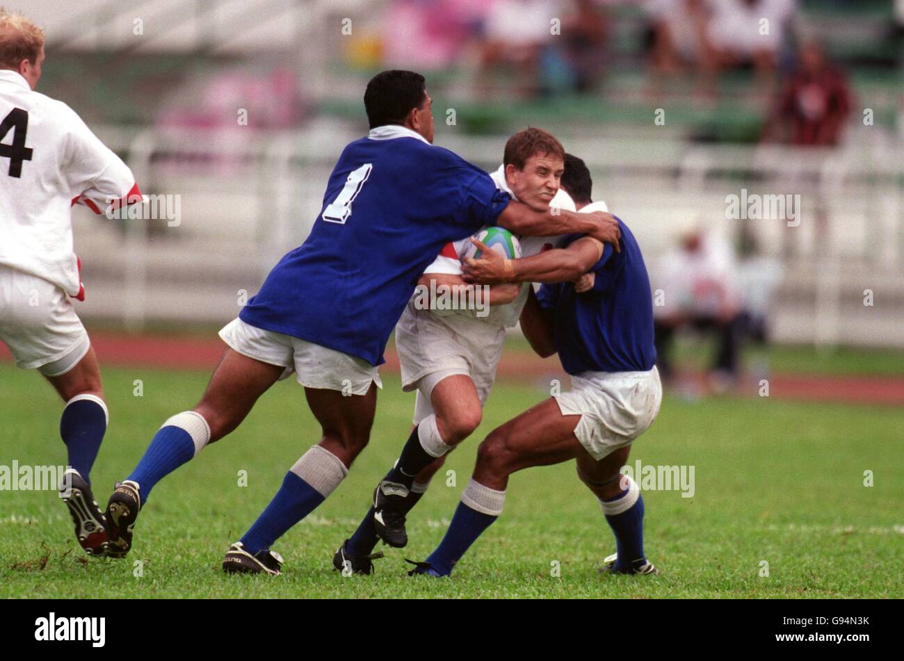 Rugby Sevens - XVI Giochi del Commonwealth - Kuala Lumpur, Malesia - Piscina K - Inghilterra v Western Samoa Foto Stock