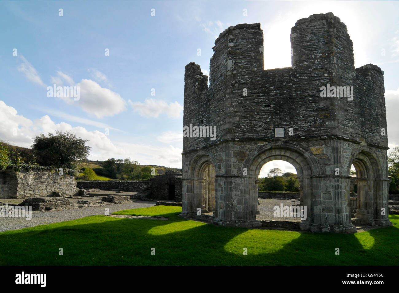 Mellifont Abbey, Mellifont, vicino a Drogheda, nella contea di Louth, Irlanda / Abbazia Cistercense Foto Stock