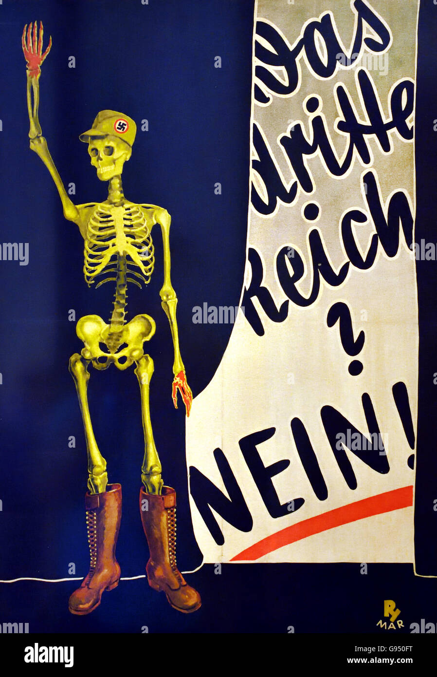 SPD Plakat mit Warnung vor dem Nationalsozialismus - DOCUP poster avvertimento contro il nazismo - Il Nazionalsocialismo. 1932 Berlino Germania nazista Foto Stock