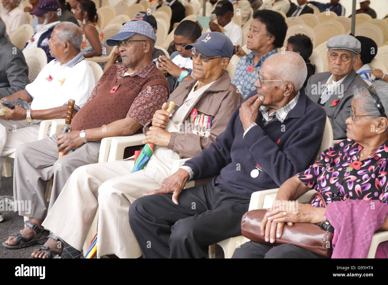Armistizio, i soldati hanno partecipato nella guerra mondiale 2, cerimonia annuale, da Maurizio, salutato da Navin Ramgoolam ex primo ministro Foto Stock