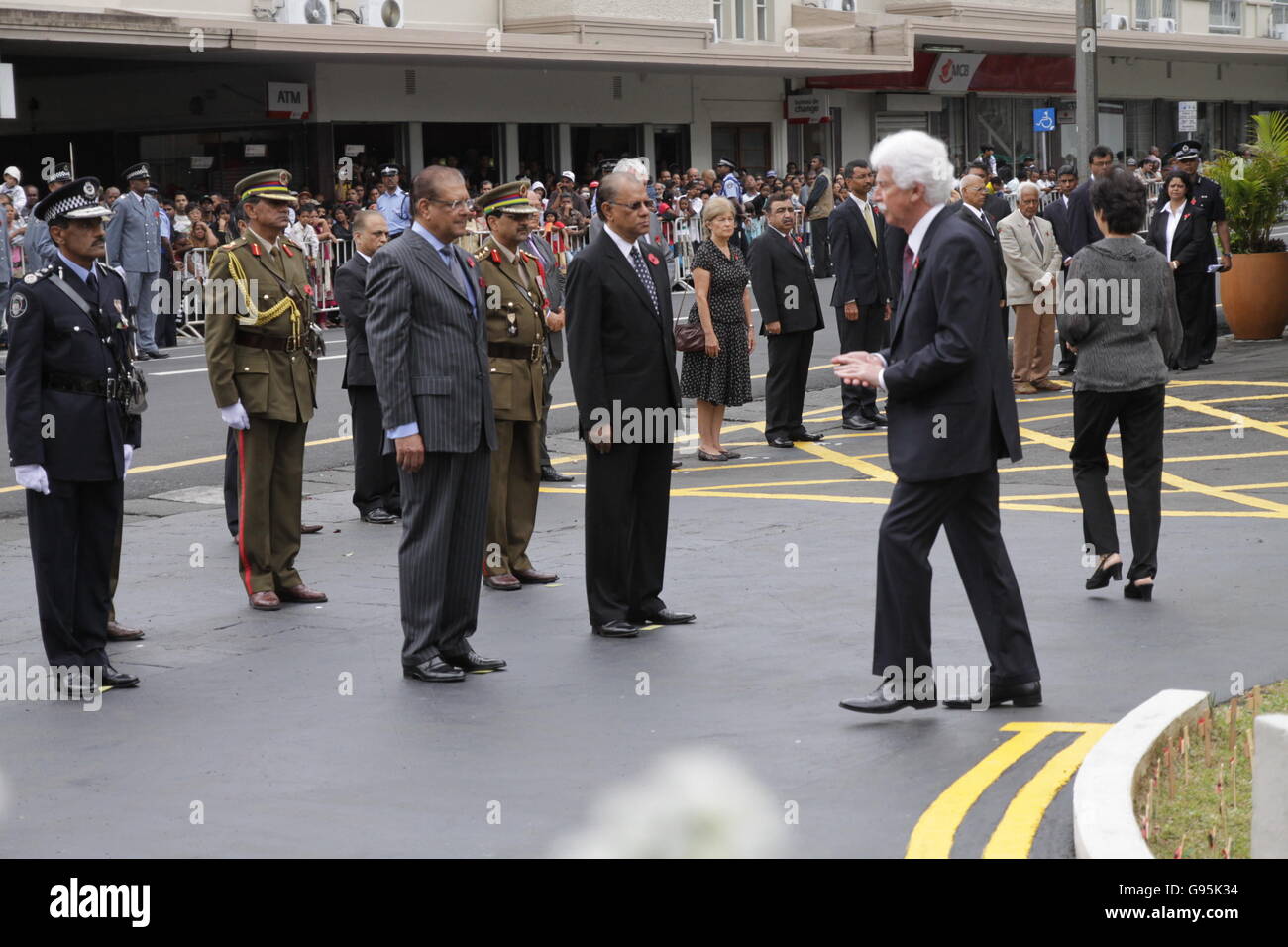 Armistizio, i soldati hanno partecipato nella guerra mondiale 2, cerimonia annuale, da Maurizio, salutato da Navin Ramgoolam ex primo ministro Foto Stock