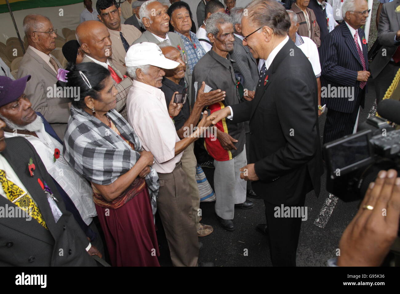 Armistizio, i soldati hanno partecipato nella guerra mondiale 2, cerimonia annuale, da Maurizio, salutato da Navin Ramgoolam ex primo ministro Foto Stock