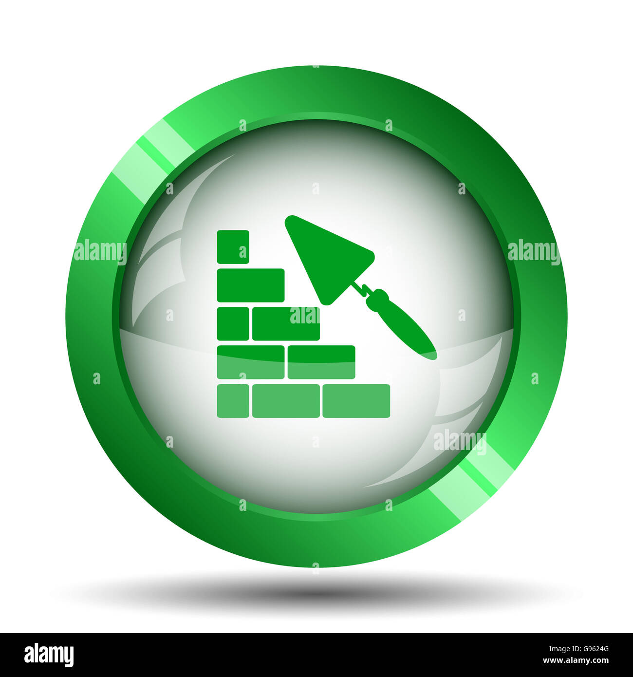 Parete edilizia icona. Pulsante Internet su sfondo bianco. Foto Stock