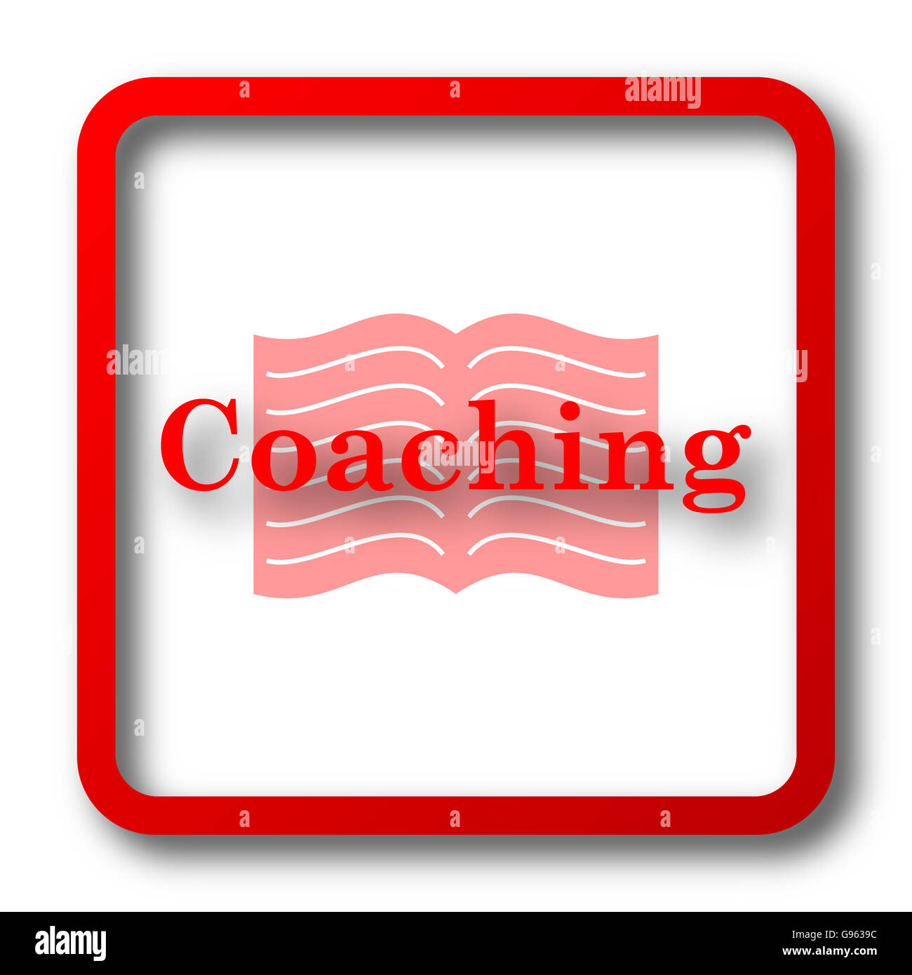 Icona di coaching. Pulsante Internet su sfondo bianco. Foto Stock