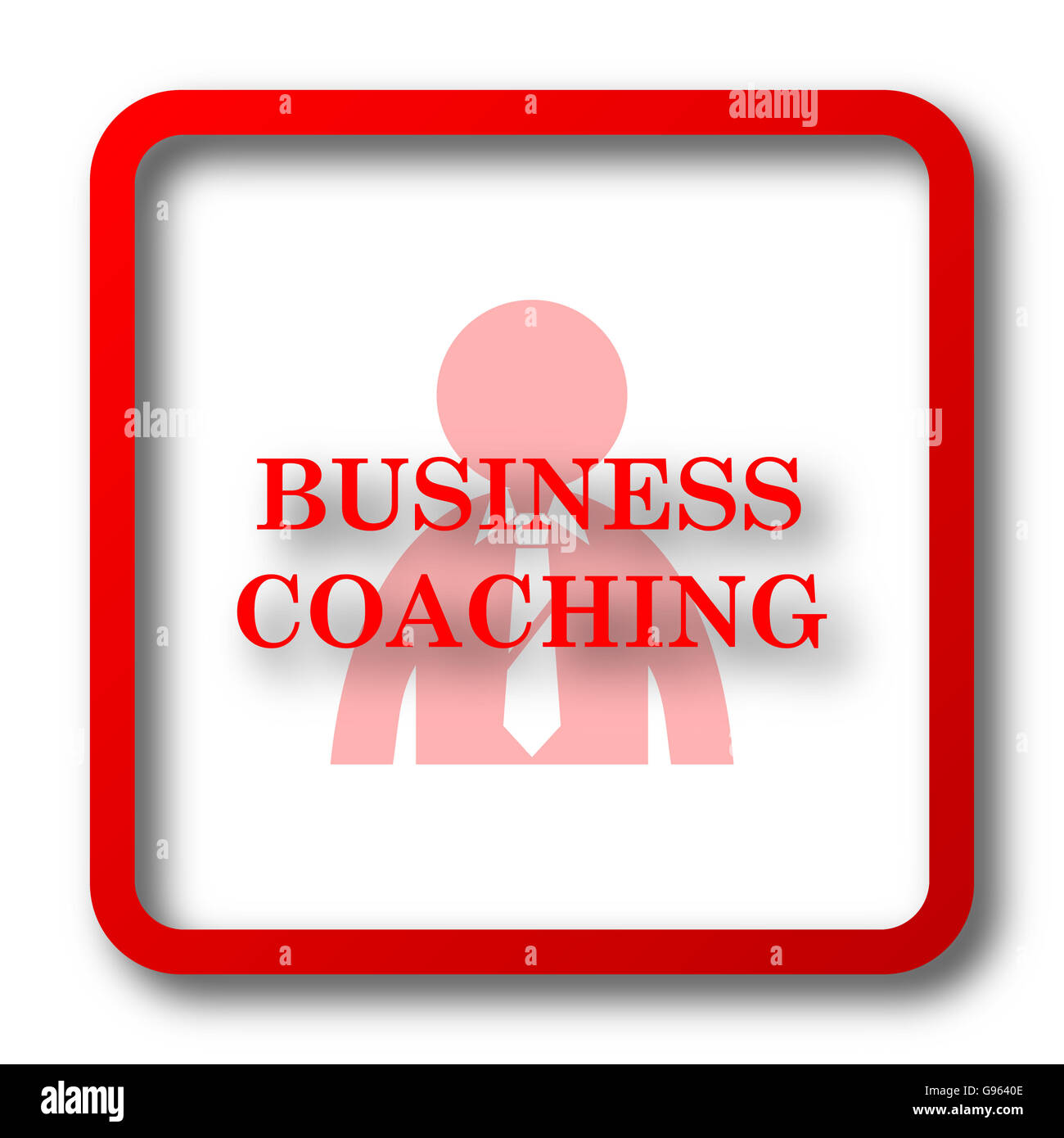 Business coaching icona. Pulsante Internet su sfondo bianco. Foto Stock