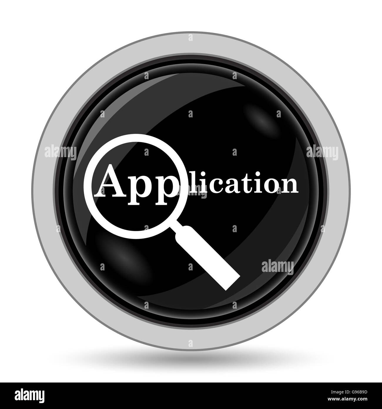 Icona dell'applicazione. Pulsante Internet su sfondo bianco. Foto Stock