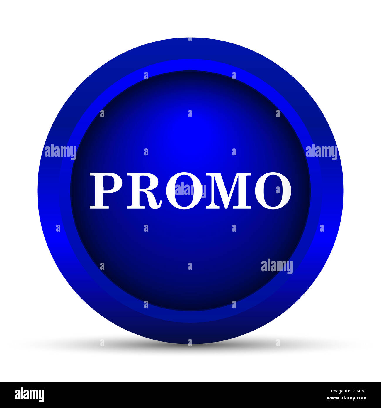 Icona Promo. Pulsante Internet su sfondo bianco. Foto Stock