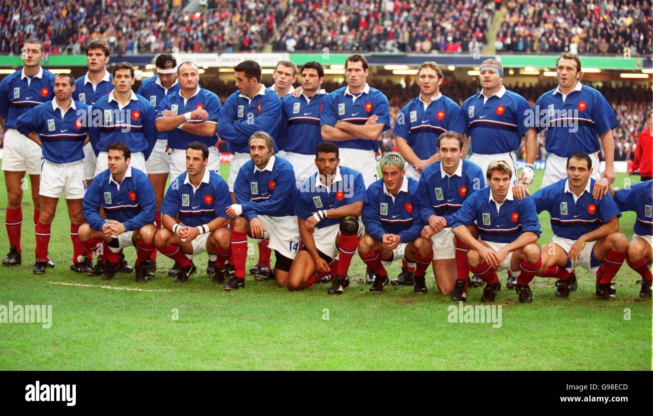 Rugby Union - Coppa del mondo di rugby 99 - finale - Francia / Australia.  Gruppo di squadre francesi Foto stock - Alamy