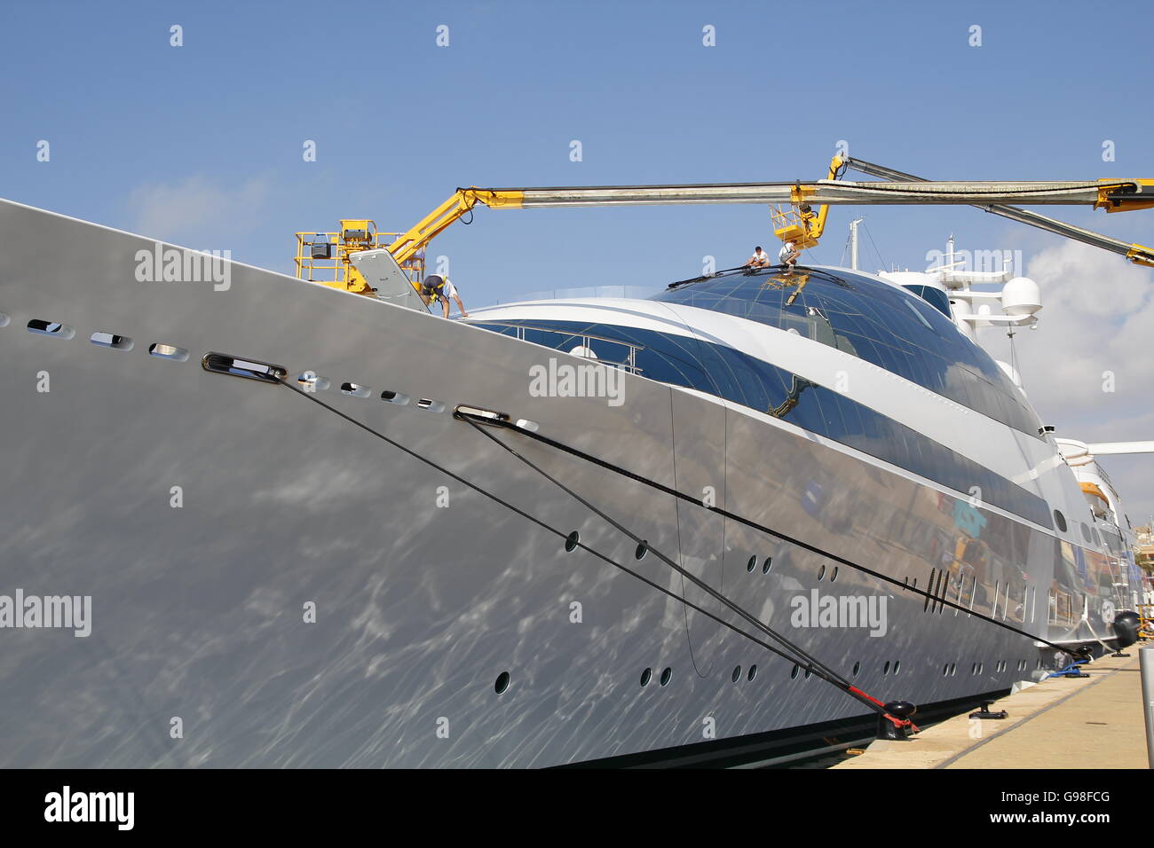 Yacht di lusso la manutenzione Foto Stock