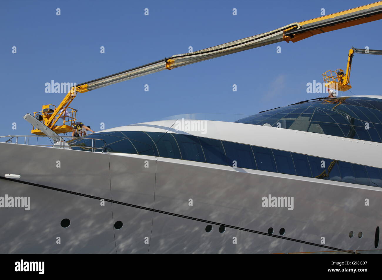 Yacht di lusso la manutenzione Foto Stock