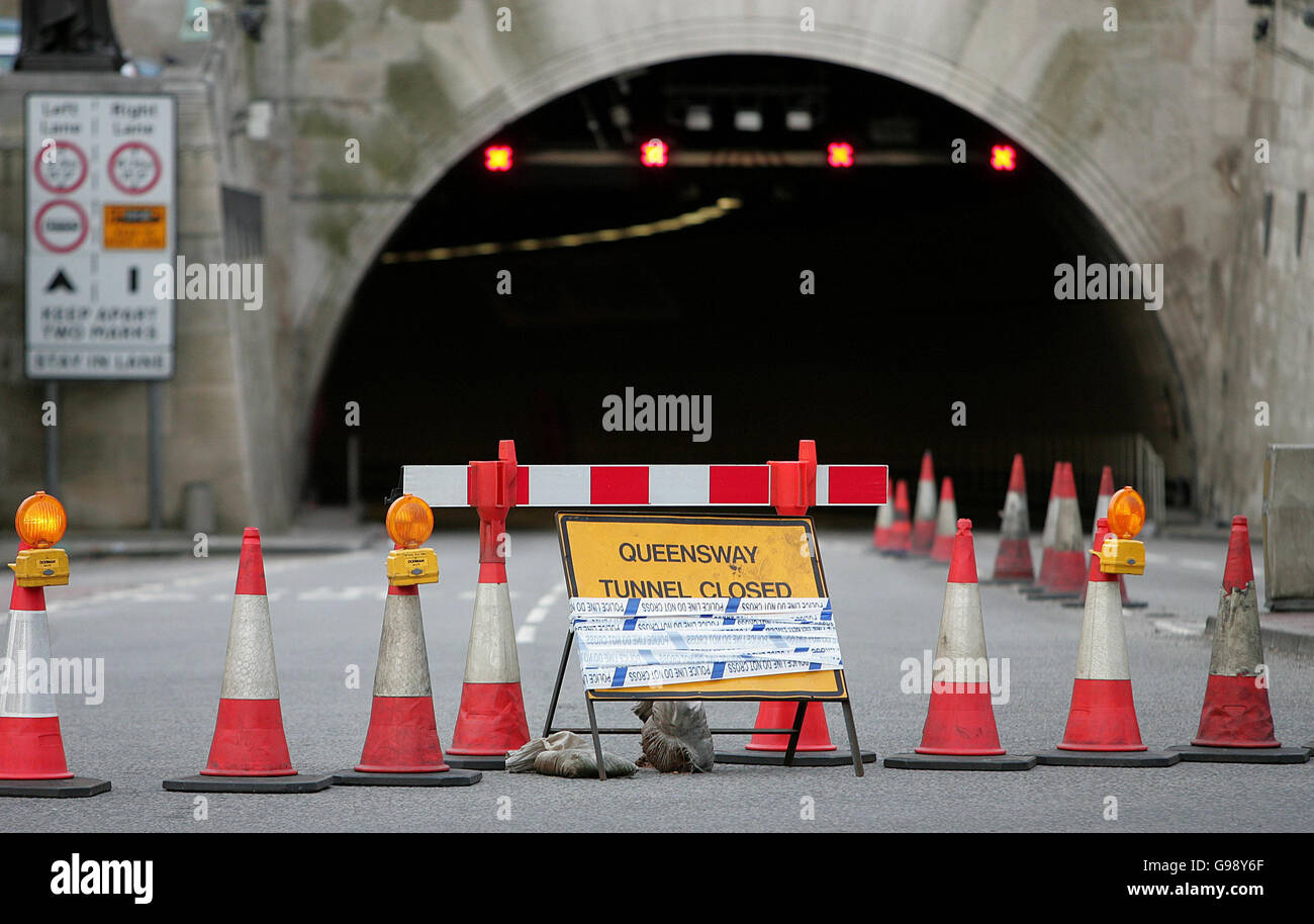 Il Queensway Tunnel sotto il fiume Mersey a Liverpool che è stato chiuso dopo l'azione di sciopero da parte dei lavoratori del consiglio. 28 marzo 2006. Il Regno Unito sarà oggi colpito da una panoramica di fino a 1.5 milioni di lavoratori del consiglio in fila sulle pensioni, la più grande tappa dalla General Strike.PA 1926 foto di Martin Rickett/PA Foto Stock