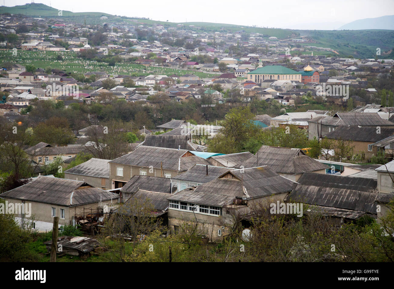 Kazanis è il piccolo villaggio che è Kumyks turchi vivevano. Questa foto prese parte superiore della città a maggio, 10, 2015. Foto Stock