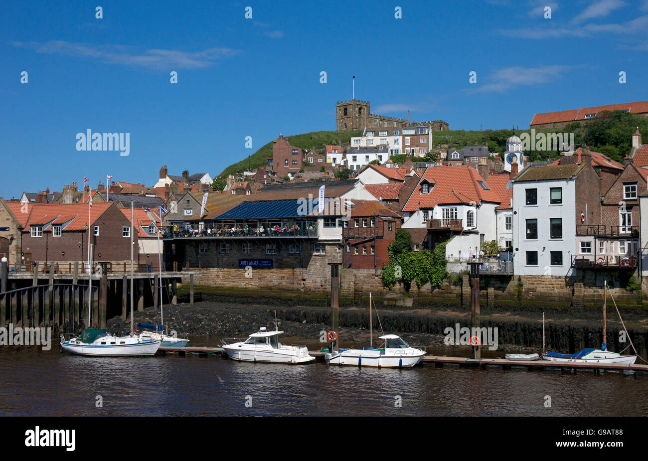 Whitby Harbour North Yorkshire Foto Stock