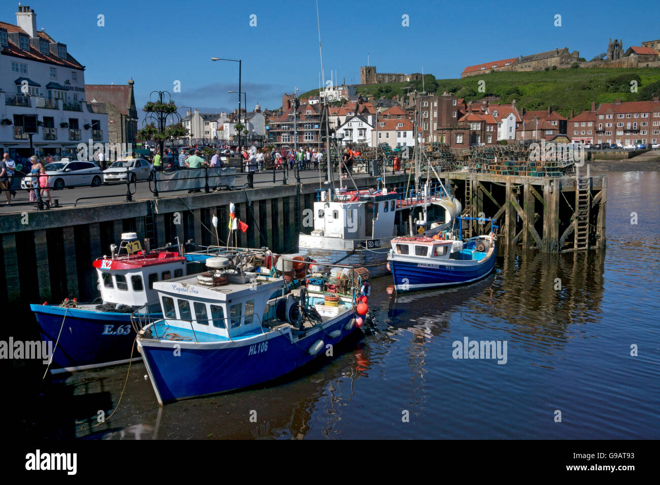Whitby Harbour North Yorkshire Foto Stock
