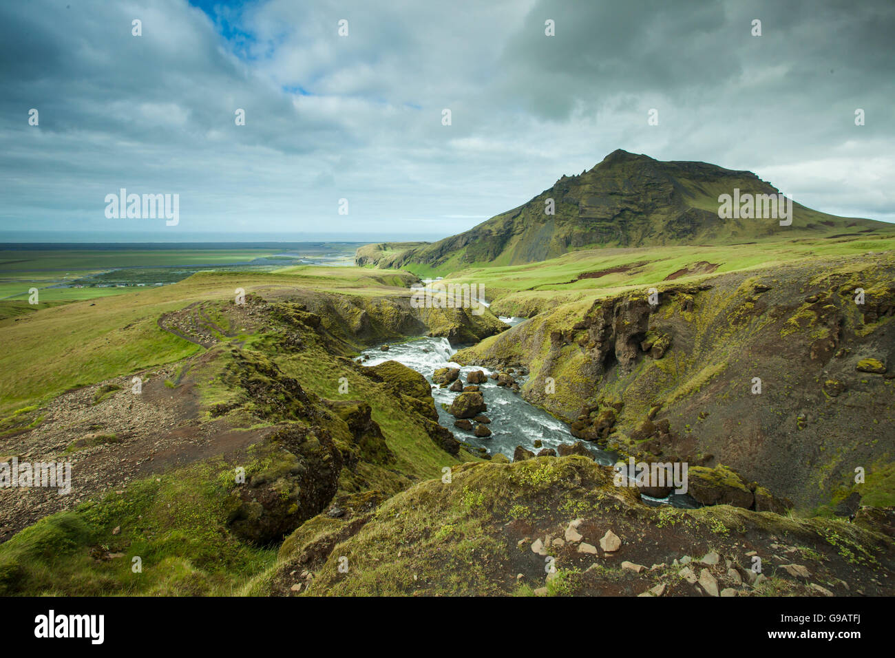 Suggestivo paesaggio del sud dell'Islanda. Foto Stock