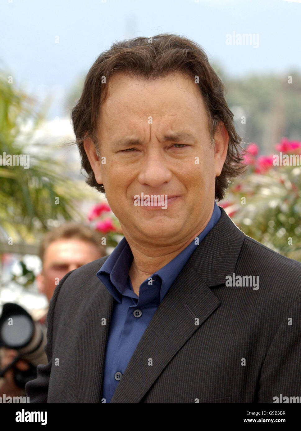 Tom Hanks si pone per i fotografi durante la fotocellula per 'il Codice da Vinci' nel Palias du Festival, Cannes. Foto Stock