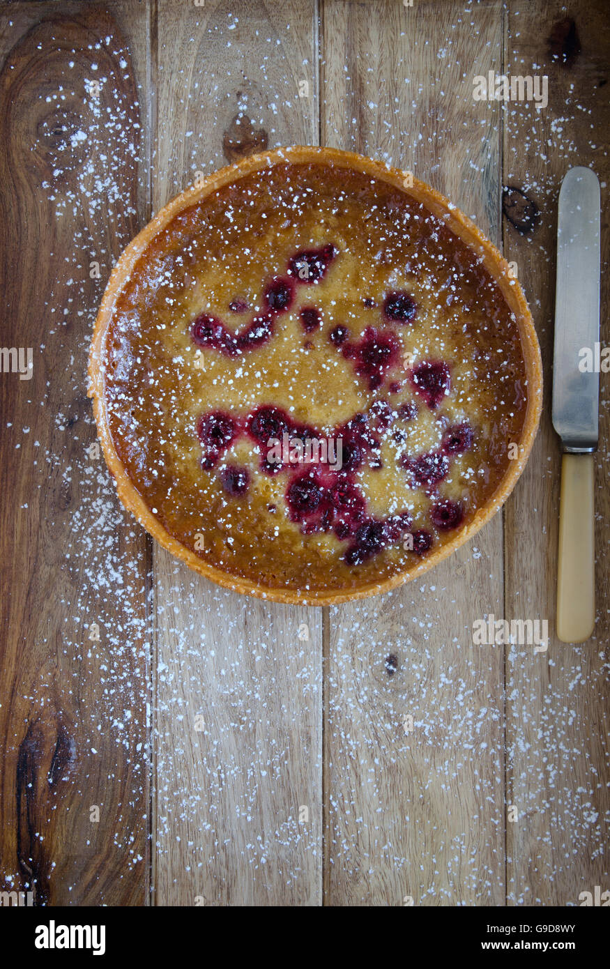 Sciroppo di melassa e lampone tart Foto Stock