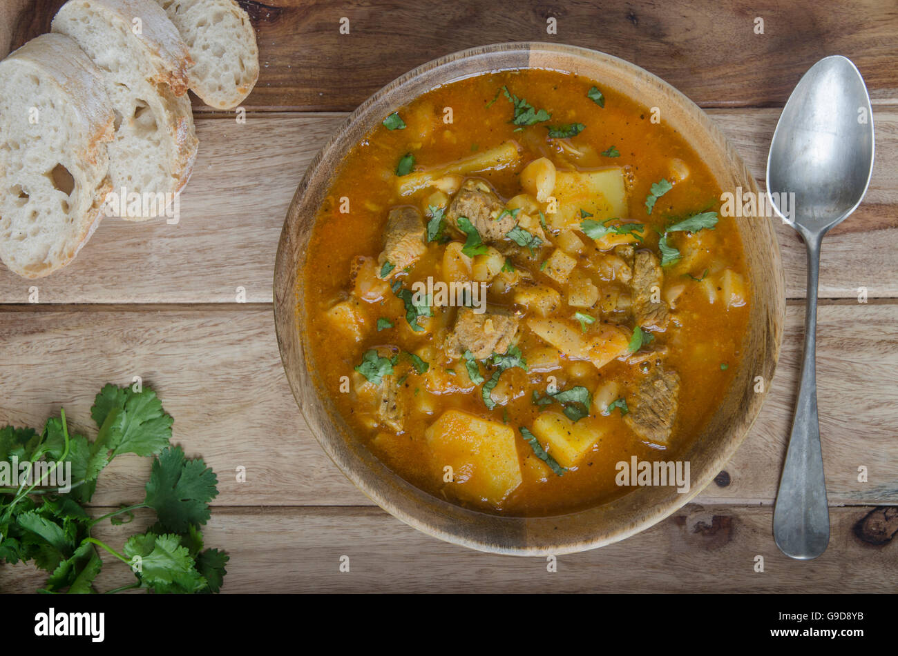 I cannellini e la zuppa di agnello Foto Stock