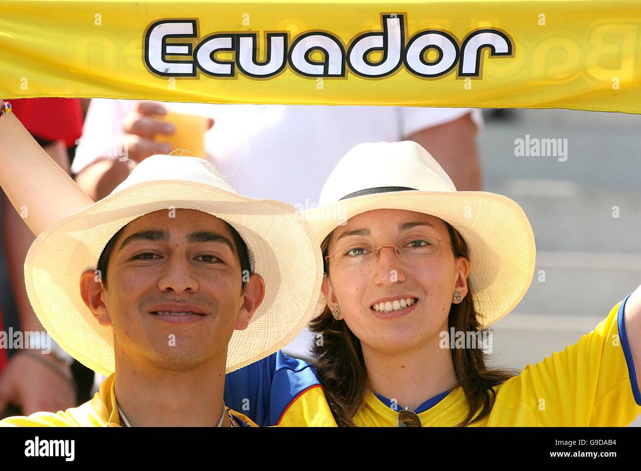 Calcio - Coppa del mondo FIFA Germania 2006 - Gruppo A - Ecuador v Germania - Olympiastadion. Ecuador sostenitori in tribuna Foto Stock