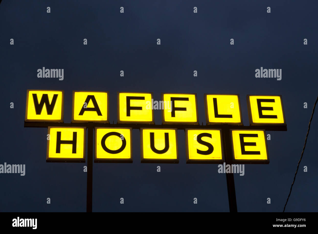 Waffle House Logo di notte Foto Stock