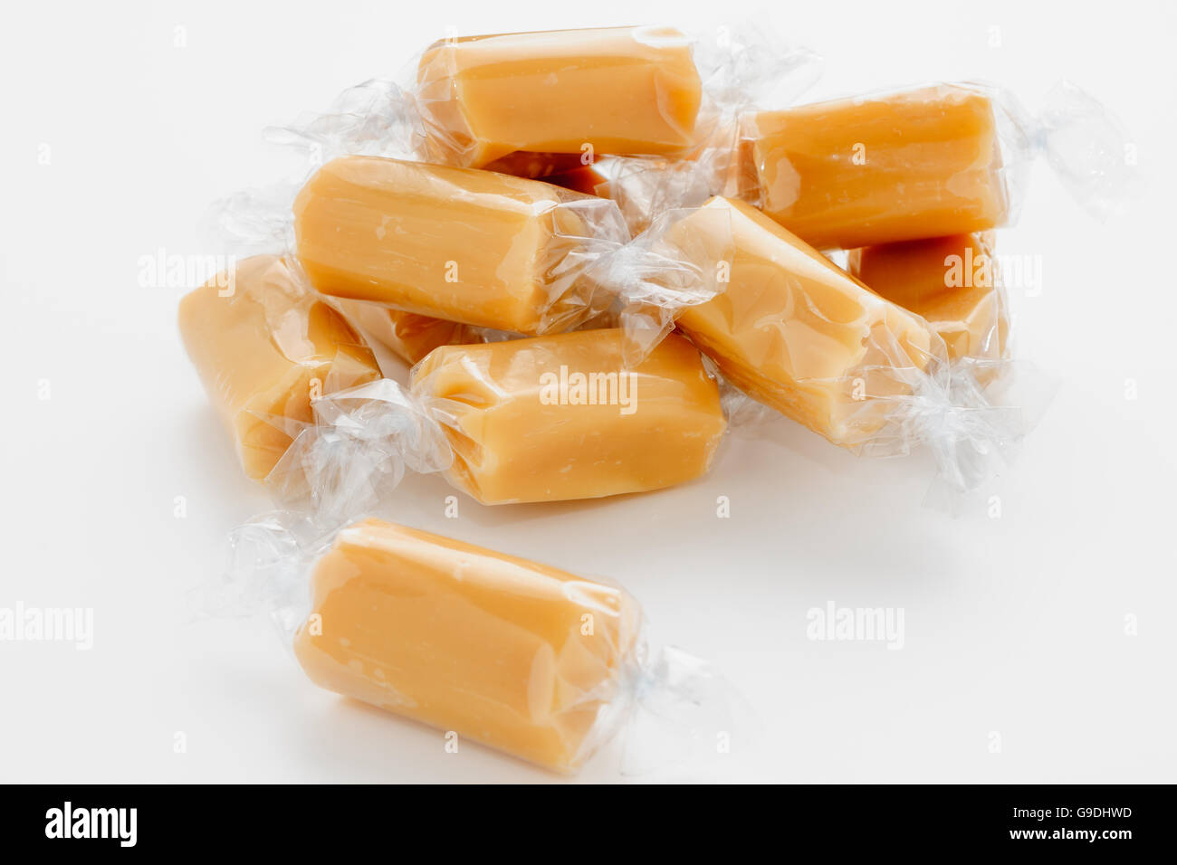 Confezionate singolarmente o caramello fudge candy Foto Stock