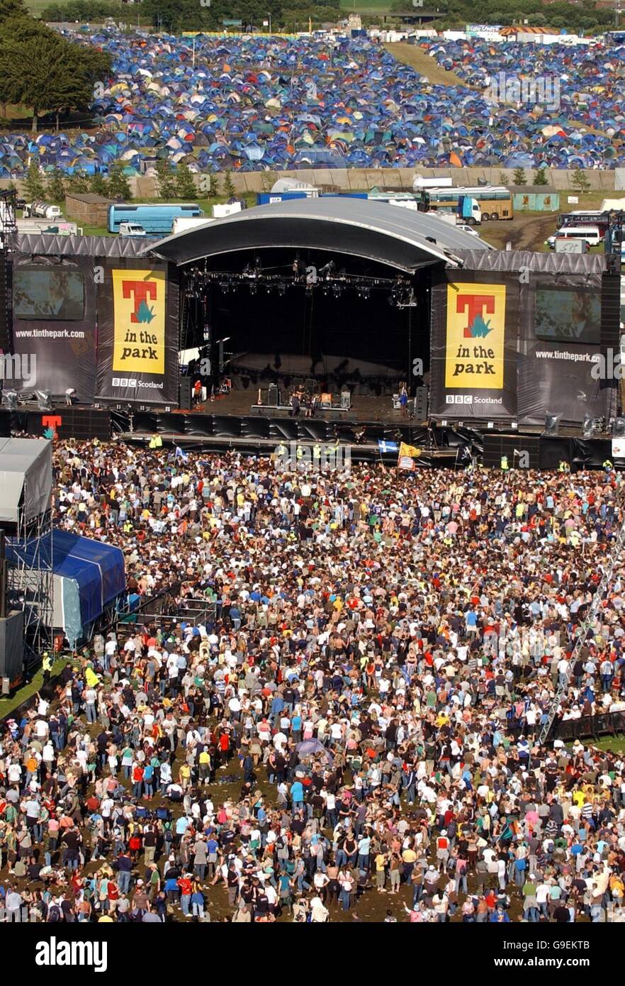 T nel Parco music festival di Balado, Scozia. Foto Stock