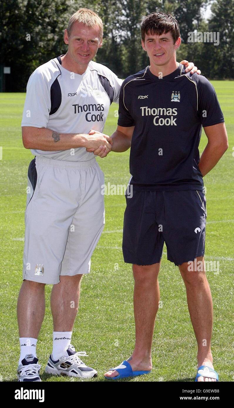 Calcio - Manchester City photocall e conferenza stampa - Carrington Foto Stock