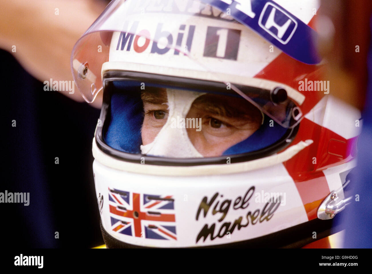 Formula uno Motor Racing - Gran Premio d'Europa - Brands Hatch. Nigel Mansell Foto Stock