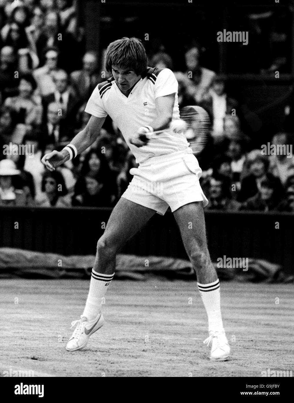 Tennis - campionati di Wimbledon - Uomini Singoli - finale - Bjorn Borg v Jimmy Connors Foto Stock