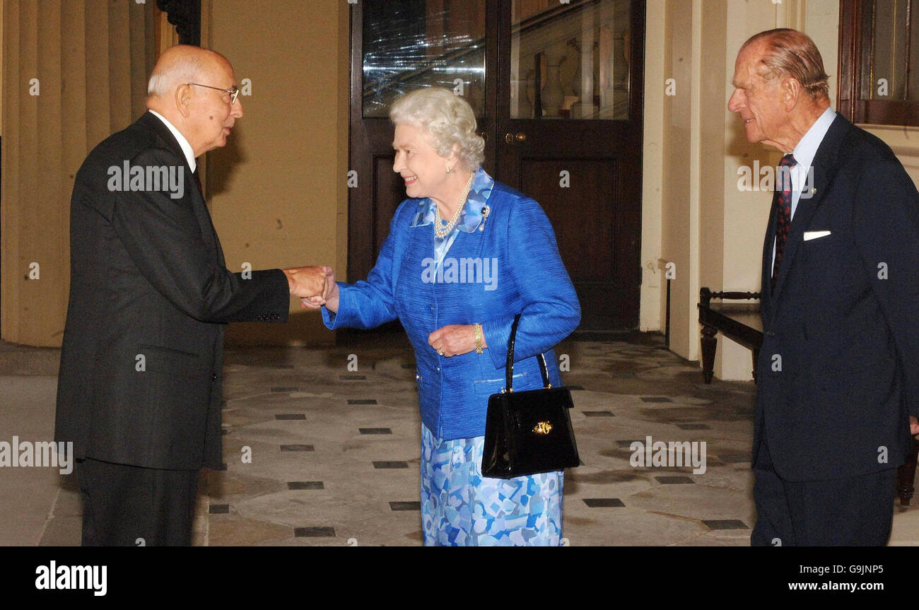 Regina riceve il Presidente della Repubblica Italiana Foto Stock
