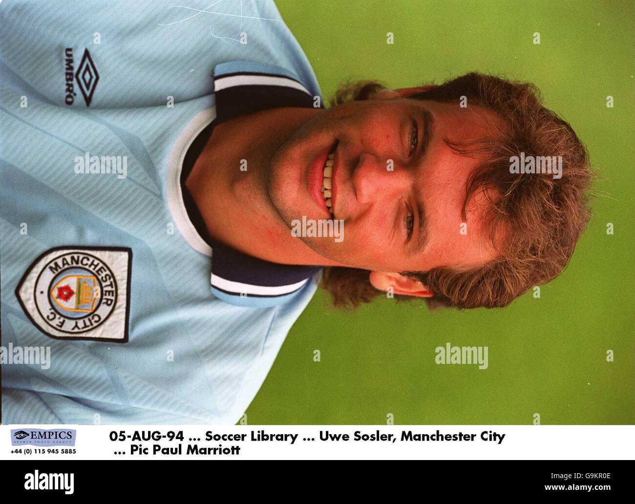 05 AGOSTO 94. Biblioteca di calcio. Uwe Sosler, Manchester City Foto Stock