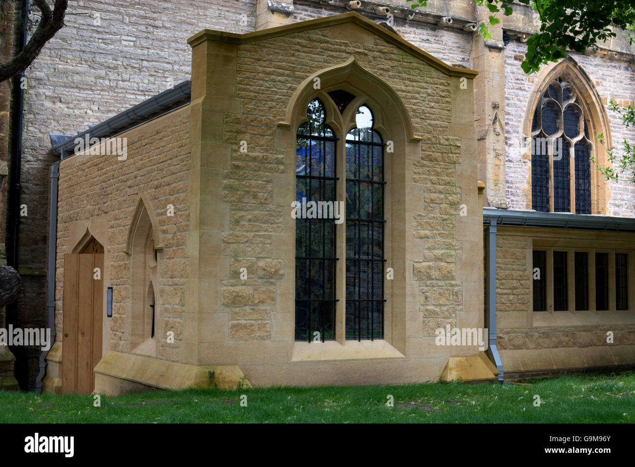 Il nuovo Sud estensione laterale, Chiesa della Santa Trinità, Stratford-upon-Avon, Regno Unito Foto Stock