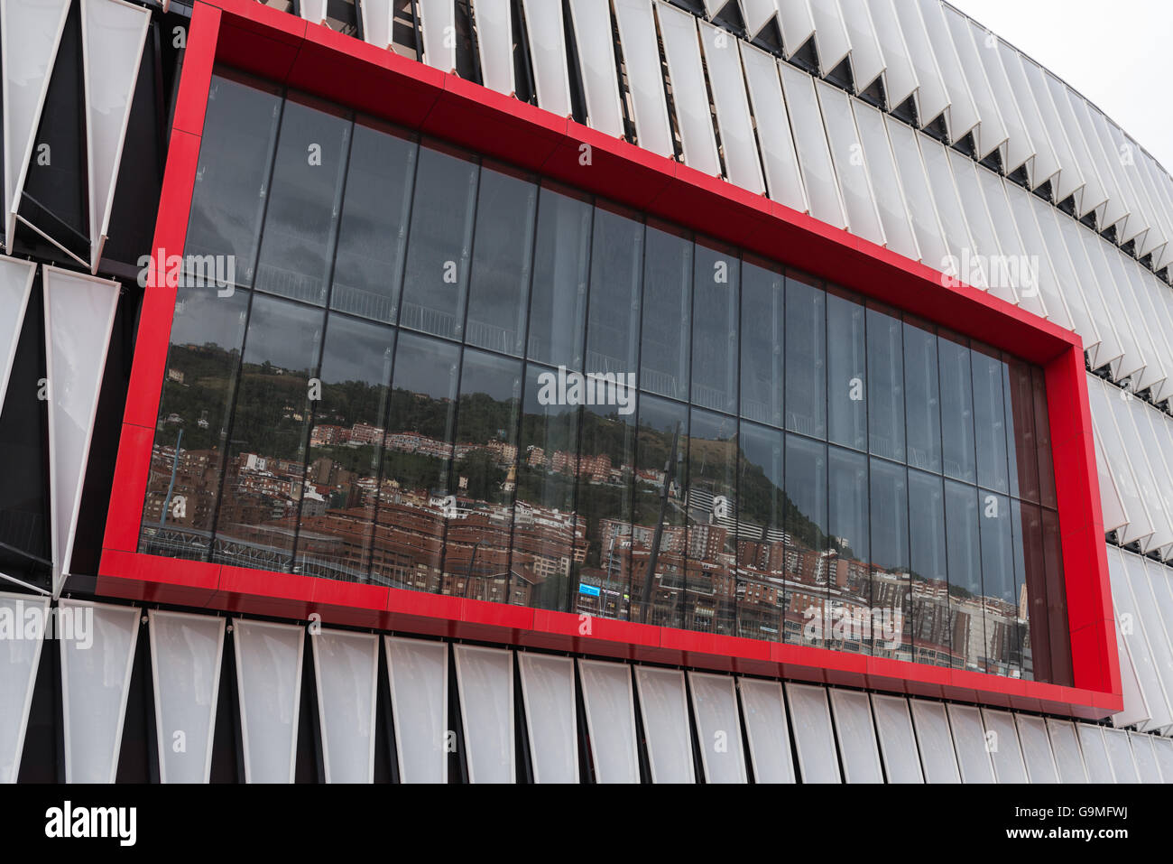 Vista dettagliata del stadio di calcio San Mames a Bilbao Foto Stock