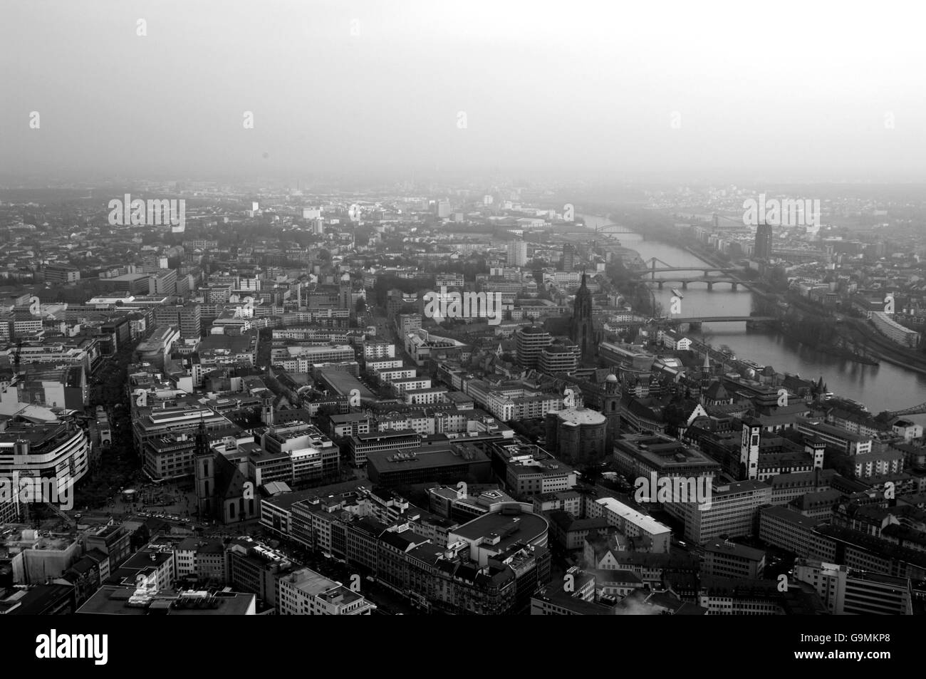 Vista sulla Germania, Francoforte, sulla città. Vista di Francoforte dalla Torre principale Foto Stock