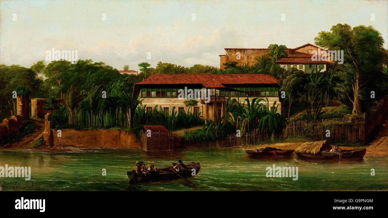 Joseph Léon Righini - Residence sulle rive del fiume Anil Foto Stock