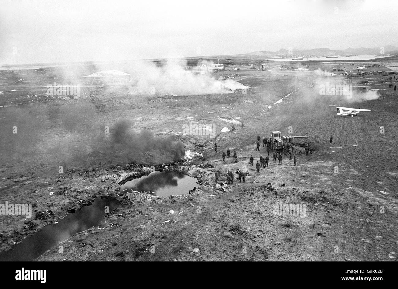Guerra delle Falklands - Port Stanley Airfield Foto Stock