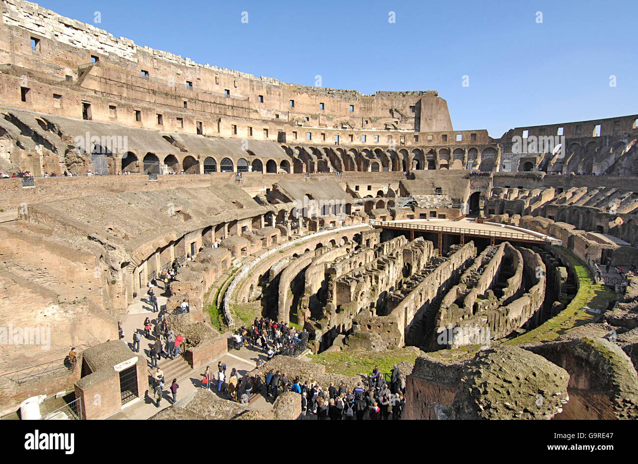 All'interno del Colosseo, Lazio, Roma, Lazio, Italia / anfiteatro Foto Stock