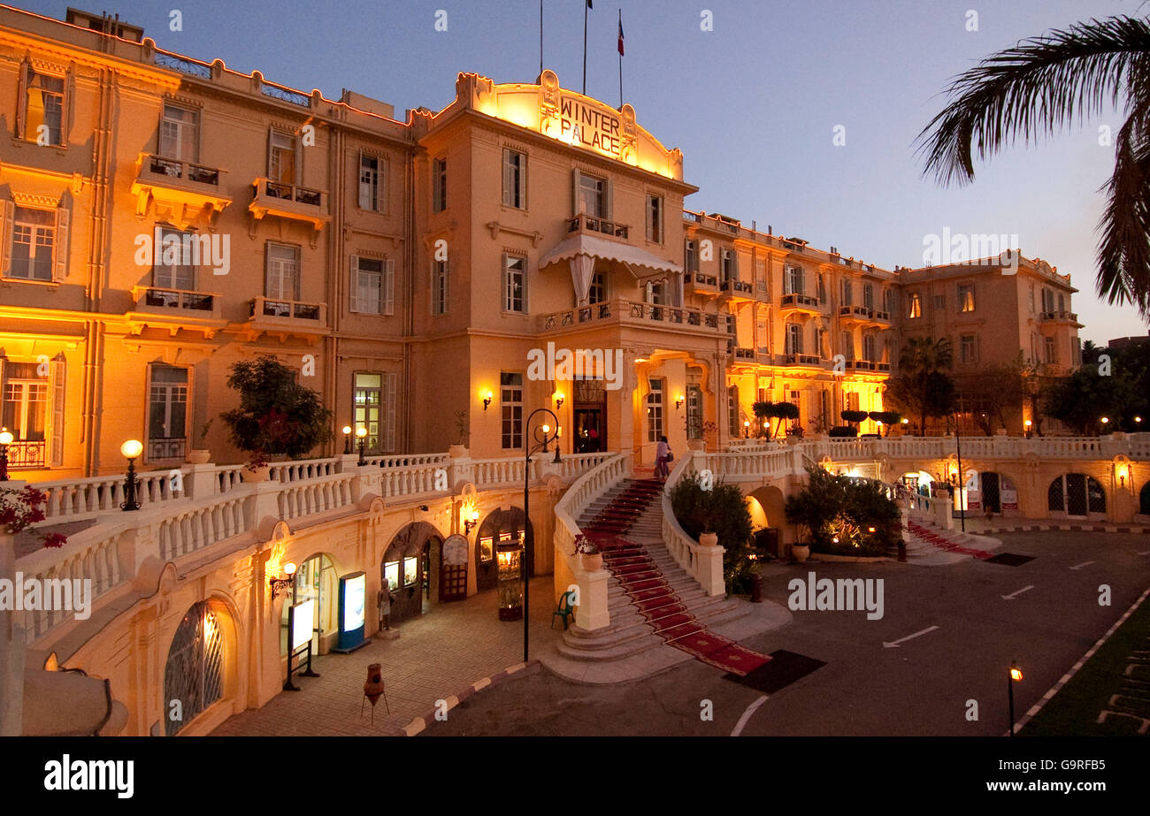 Hotel Winter Palace, Nilo, Luxor, Egitto Foto Stock