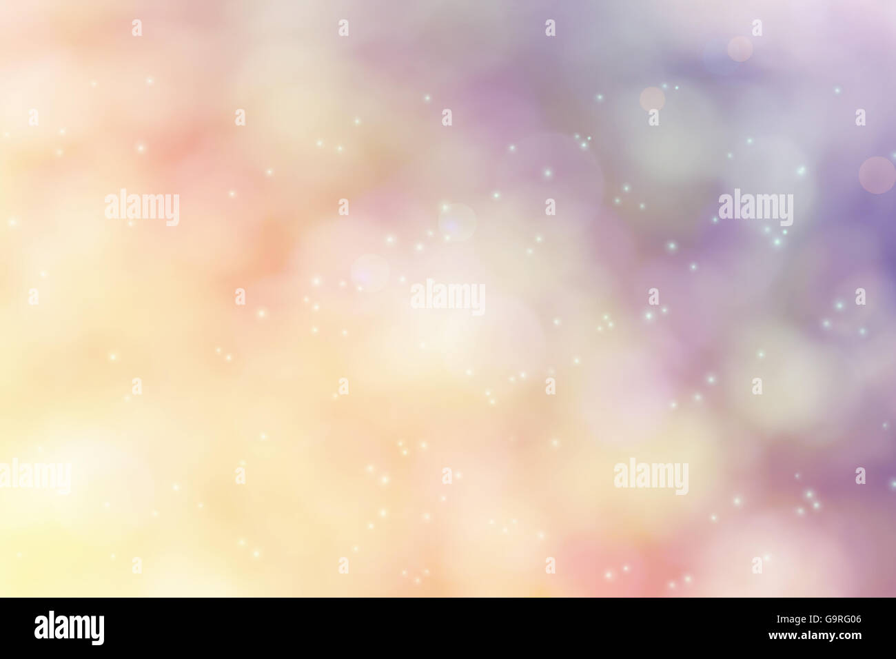 Fresca naturepastel morbido viola viola di colore giallo e rosa bokeh boccola albero e la luce del sole con la voglia di lens flare per rom astratto Foto Stock