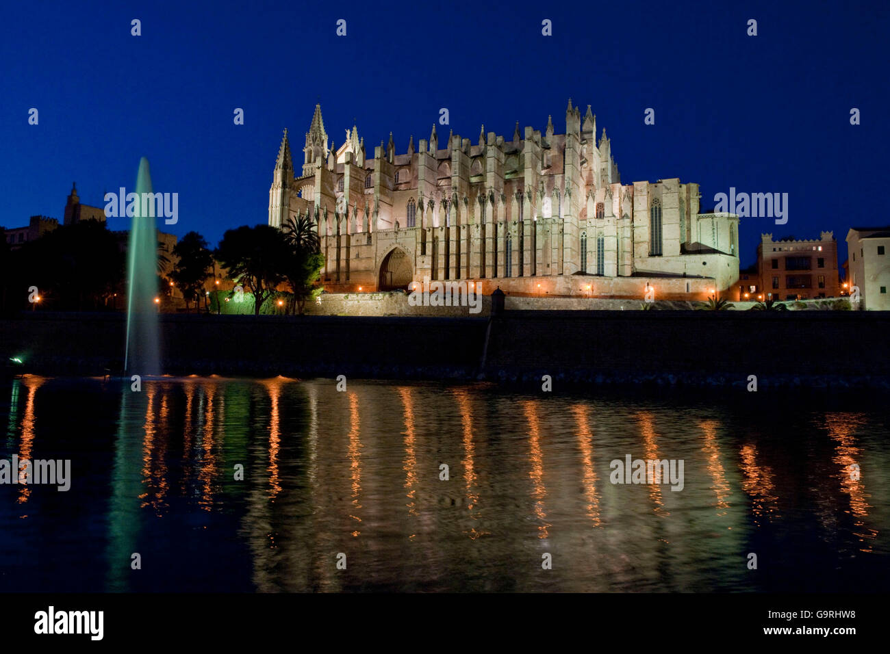 Cattedrale gotica di Palma de Mallorca, Spagna, Europa Foto Stock