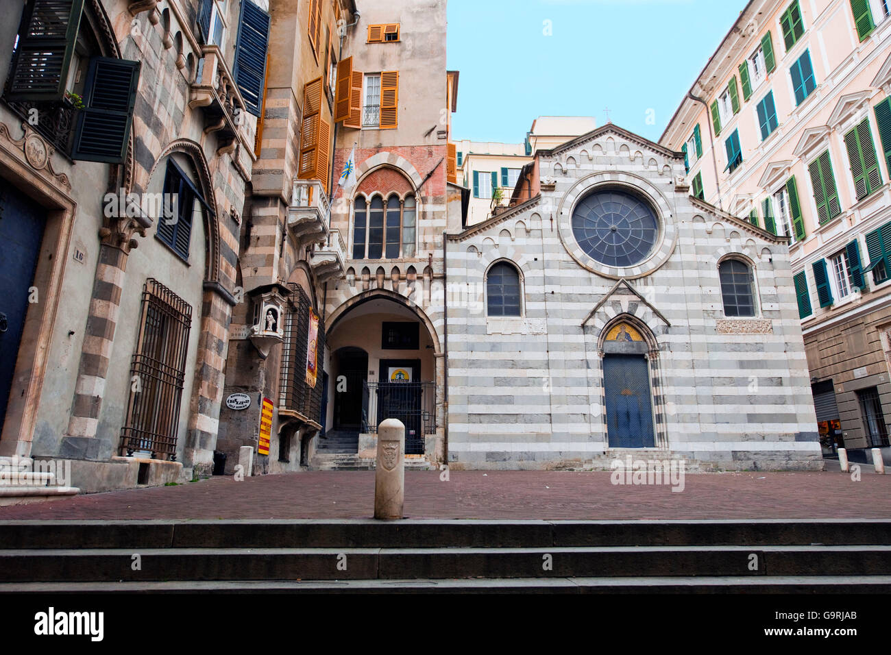 Piazza San Matteo, la chiesa di San Matteo, Genova, Genova, Liguria, Italia, Europa / Genova Foto Stock