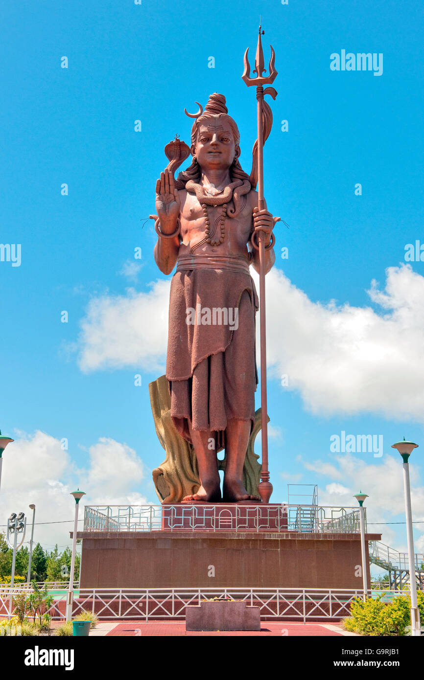 Shiva, il Dio della Hindis, Santo Lago indù Ganga Talao, Grand Bassin, Mauritius, Africa, Oceano Indiano / Ganga Talao Foto Stock