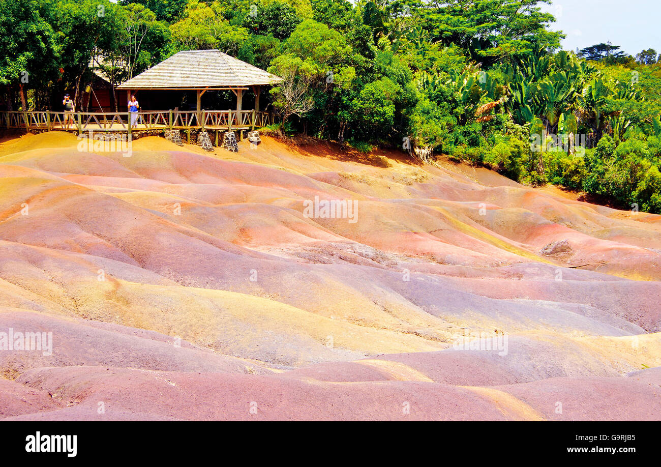 Sette terre colorate, Chamarel, Mauritius, Africa / Chamarel Foto Stock